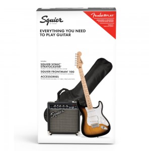  Squier Sonic Stratocaster Pack, 2-Colour Sunburst, Frontman Amp