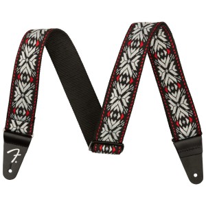 Fender Pasadena Woven Strap, Red Snowflake, 2