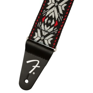 Fender Pasadena Woven Strap, Red Snowflake, 2