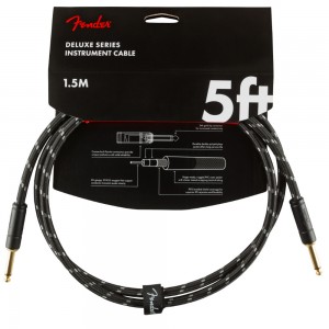Fender Deluxe Series Instruments Cable, Straight/Straight, 5', Black Tweed