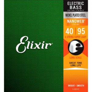 Elixir Bass 4-String Nanoweb Super Light 40 - 95 Long Scale Bass Strings