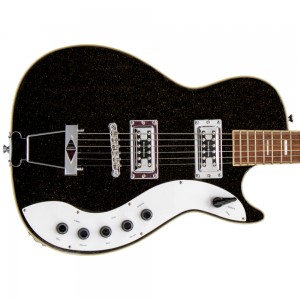 Silvertone 1423 Reissue Electric Guitar - Black/Gold Flake