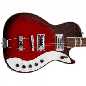 Silvertone 1423 Reissue Electric Guitar - Red/Silver Flake Burst