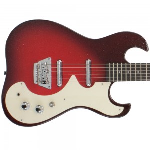 Silvertone 1449 Reissue Electric Guitar - Red/Silver Flake Burst