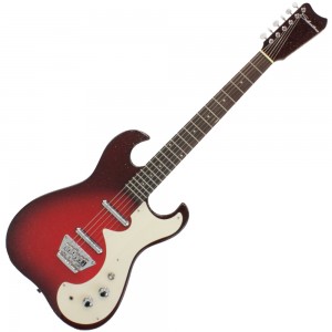 Silvertone 1449 Reissue Electric Guitar - Red/Silver Flake Burst