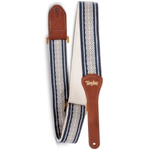 Taylor Academy Strap, White/Blue, Jacquard Cotton, 2