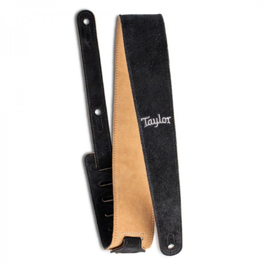 Taylor Black Suede Logo Guitar Strap