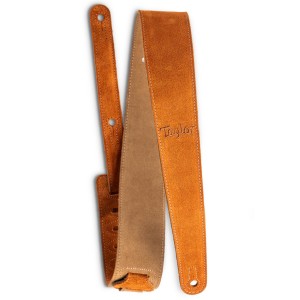 Taylor 2.5″ Embroidered Suede Guitar Strap - Honey Gold