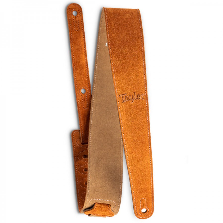 Taylor 2.5″ Embroidered Suede Guitar Strap - Honey Gold