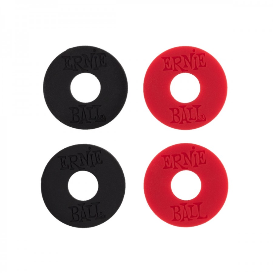 Ernie Ball 4603 Strap Blocks 4-Pack - Black & Red