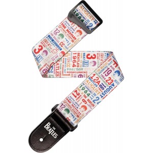D'Addario Beatles 1964 US Tour Ticket Stubs Guitar Strap, Multi Colour