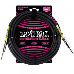 Ernie Ball Instrument Cable - 20' Straight / Straight Black