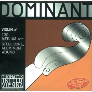 Thomastik-Infeld Dominant Nylon Core Violin Strings 610 - Medium 4/4 Set E Steel Core, Aluminium