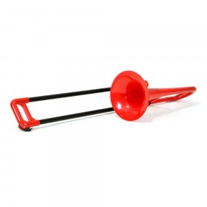 pBone Mini Trombone pInstrument in Red with Bag and Mouthpiece