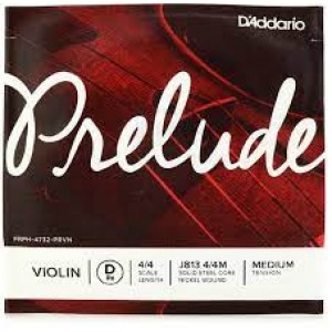 D'Addario Prelude Violin Single D String, 4/4 Scale, Medium Tension