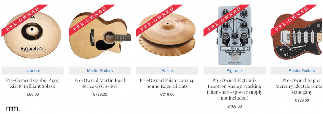 Pre-Owned Guitars, Pedals & Cymbals at Musicmaker