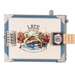 Lace Cigar Box Electric Guitar - 4 String - Gone Fishin'