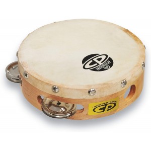 LP CP376 Tambourines CP Wood, Headed, Single Row Jingles, 6