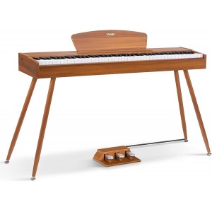 Donner DDP-80 Wooden Style 88 Key Weighted Digital Piano with Stand & Pedal