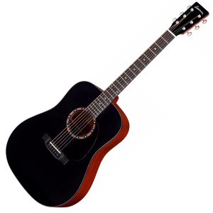 Eastman E2D Truetone Solid Satin Acoustic Guitar - Black