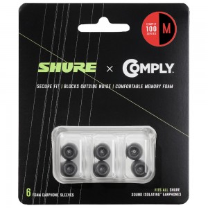 Shure Comply 100 Series Earphone Tips - Medium - 3 Pairs
