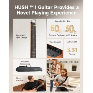 Donner HUSH-I Headless Hush Guitar Kit Mahogany