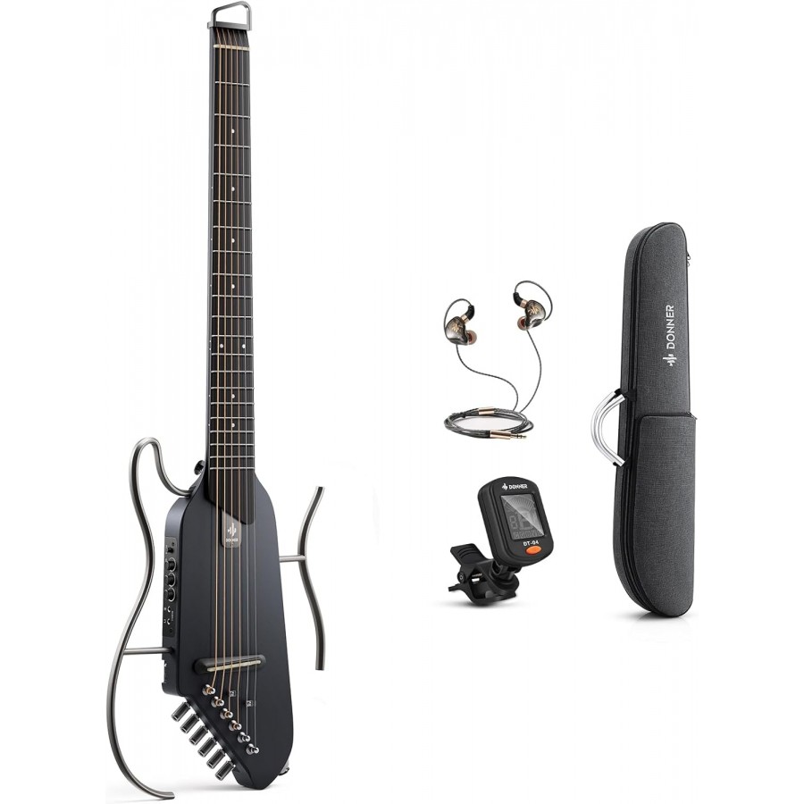 Donner HUSH-I Headless Hush Guitar Kit - Black