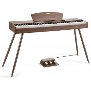 Donner DDP-80 Wooden Style 88 Key Weighted Digital Piano with Stand & Pedal - Walnut