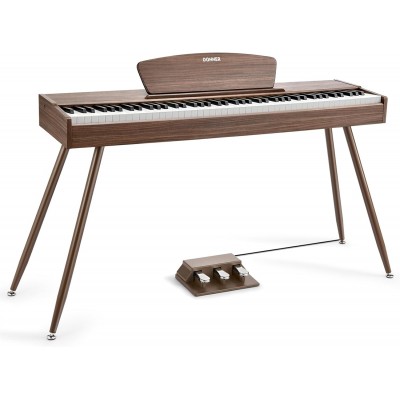 Donner DDP-80 88-Key Weighted Digital Piano with Stand & Pedal - Walnut 