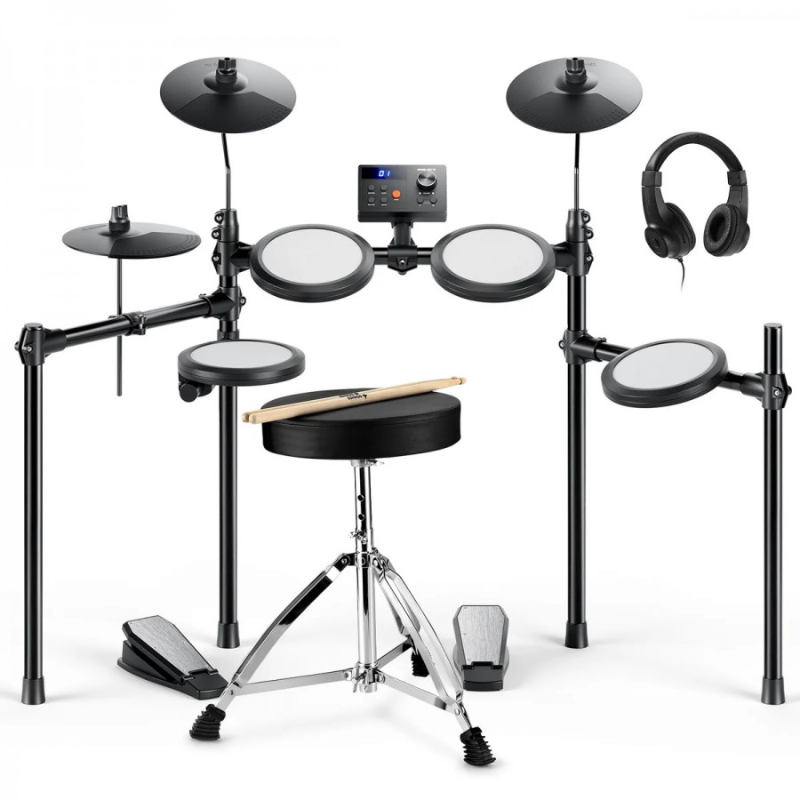 Donner DED-70 Electronic Drum Set with Headphones & Throne