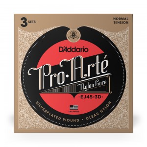 D'Addario EJ45-3D Pro Arte NT Classical Guitar Strings, 3 Pack