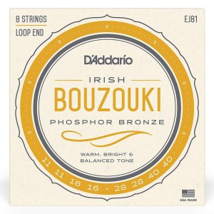 D'addario EJ81 11-40 Irish Bouzouki, 8-String, Phosphor Bronze