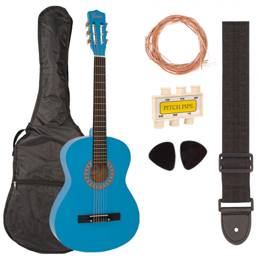 Encore 4/4 Sized Classical Guitar Outfit - Blue