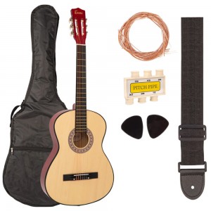 Encore 4/4 Sized Classical Guitar Outfit - Natural