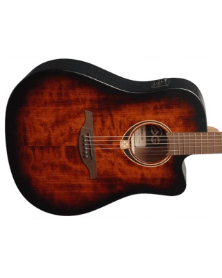 Lag Guitars Tramontane 70 Dreadnought Cutaway Electro - Black & Brown