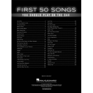 The First 50 Songs for Saxophone