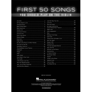 The First 50 Songs for Violin