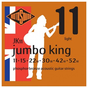 Rotosound JK11 Jumbo King Phosphor Bronze Light Strings 11-52