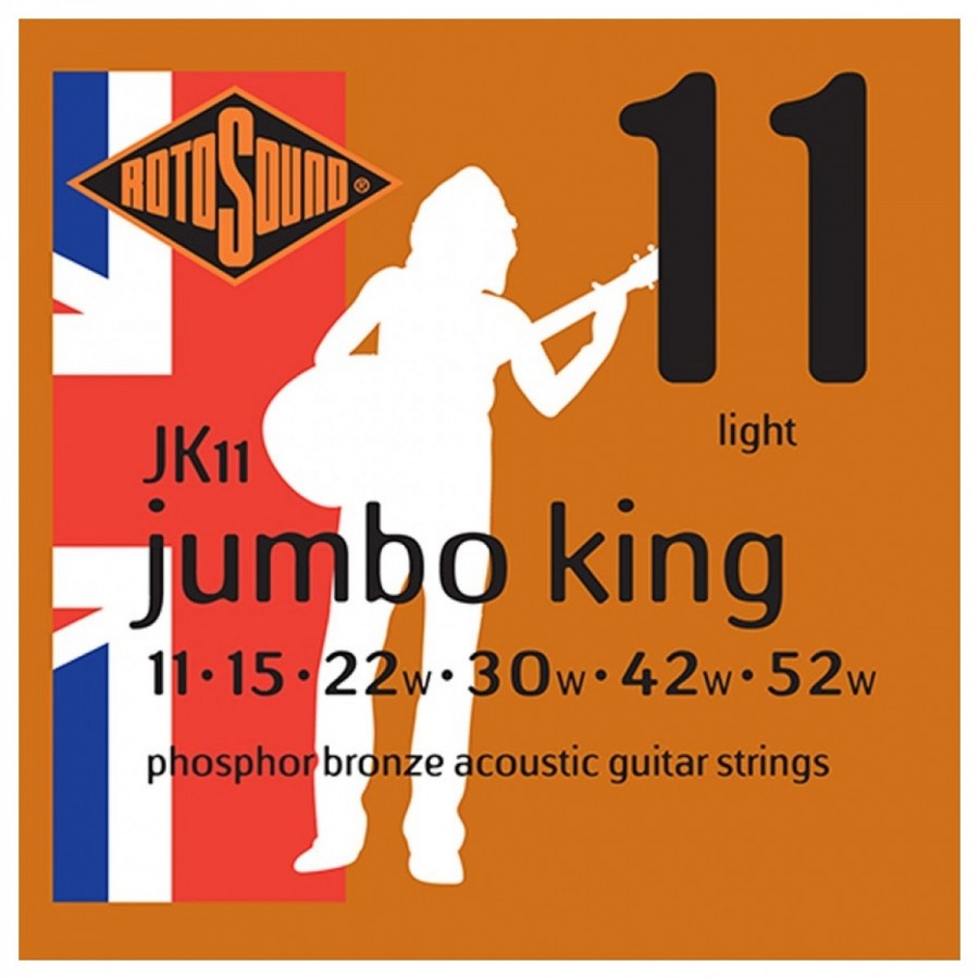 Rotosound JK11 Jumbo King Phosphor Bronze Light Strings 11-52