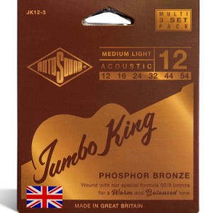 Rotosound JK12 Jumbo King Phosphor Bronze Medium Light 12-54 - 3 Pack