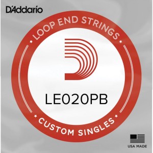 D'Addario LE020PB Phosphor Bronze Loop End Single String, .020