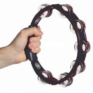 LP 150 Tambourines Cyclops, Steel Jingles, Black, Hand Held