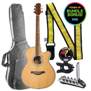 mm Flight Folk Acoustic Guitar Complete Bundle