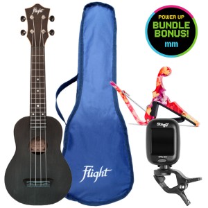 mm Flight Travel Ukulele Bundle with Bag, Tuner and Capo