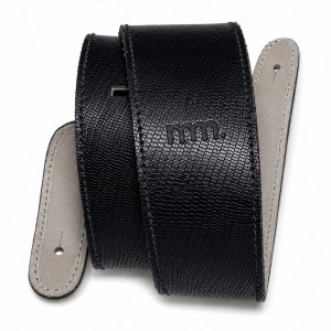 mm Premium Comfort Upcycled Leather Strap - Black Crocodile
