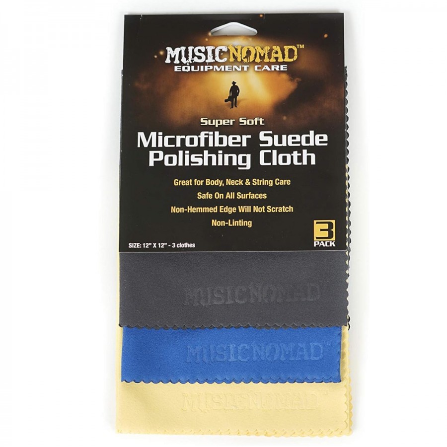 Music Nomad MN203 Super Soft Microfibre Suede Polishing Cloth - 3 Pack