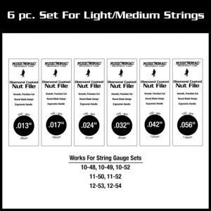 Music Nomad MN670 Diamond Coated 6 Pce Nut File Set - Acoustic Light/Medium