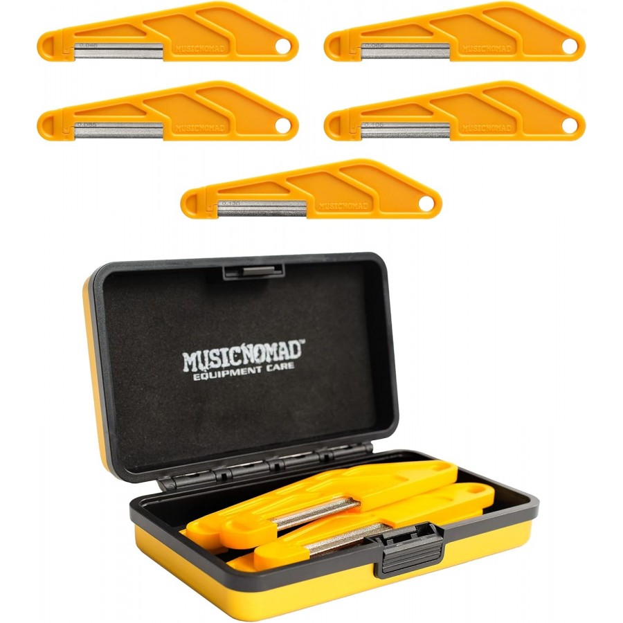 Music Nomad MN673 Bass Guitar Diamond Coated Nut File Set with Case - 5 Pce.