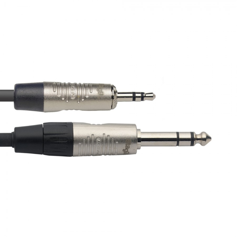 Stagg NAC1MPSPSR N Series Audio Cable, Mini Jack/Jack - 1 Metre