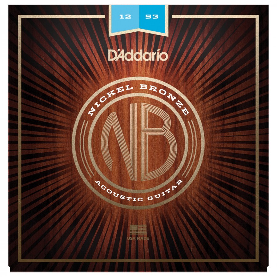 D'Addario NB1253 Nickel Bronze Light Top / Med Bottom Acoustic Strings (.012-.053)